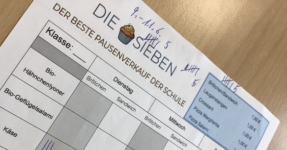 Das Bild zeigt eine Verkaufsliste mit Geldbeträgen und Bestellungen in einer Tabelle. , © Nora Leiner